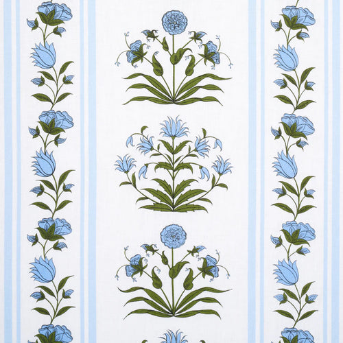 Schumacher Royal Poppy Stripe Fabric 180670 / Sky