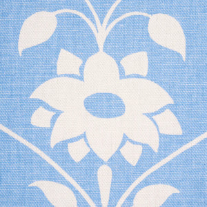 Schumacher Jaipur Mughal Flower Fabric 180681 / Cornflower Blue