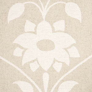 Schumacher Jaipur Mughal Flower Fabric 180682 / Ivory On Natural