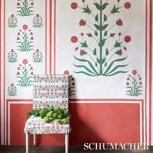 Schumacher Himalaya Hand Block Print Fabric 180690 / Pink