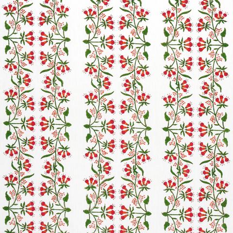 Schumacher Himalaya Hand Block Print Fabric 180690 / Pink