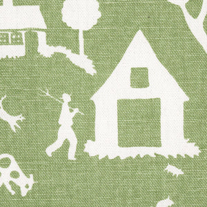 Schumacher Farm Scene Fabric 180880 / Green