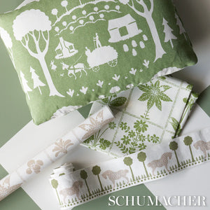 Schumacher Farm Scene Fabric 180880 / Green