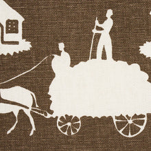 Load image into Gallery viewer, Schumacher Farm Scene Fabric 180881 / Brown