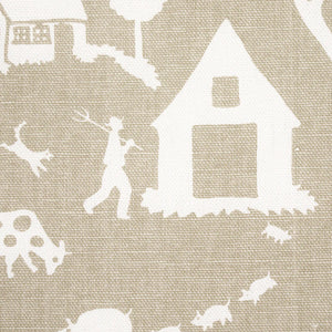 Schumacher Farm Scene Fabric 180882 / Neutral