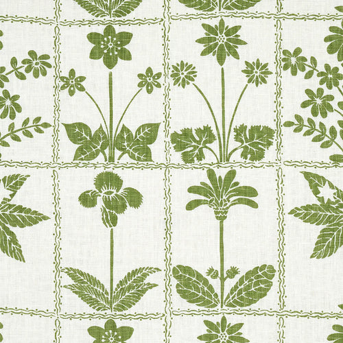 Schumacher Georgia Wildflowers Fabric 180890 / Leaf