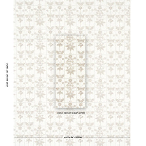 Schumacher Georgia Wildflowers Fabric 180891 / Neutral