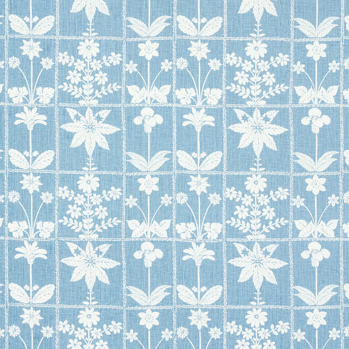 Schumacher Georgia Wildflowers Fabric 180892 / Blue