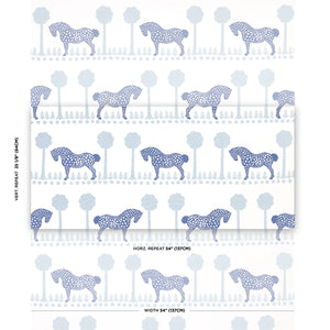 Schumacher Polka Dot Pony Fabric 180901 / Blue