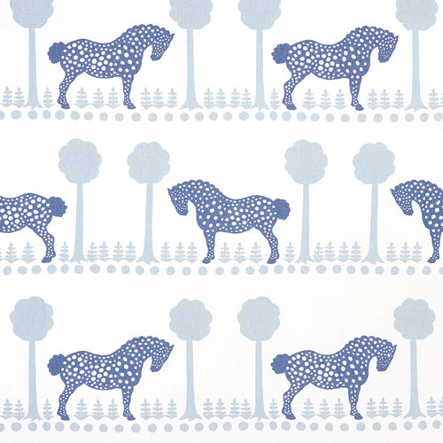 Schumacher Polka Dot Pony Fabric 180901 / Blue