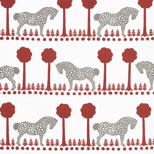 Schumacher Polka Dot Pony Fabric 180903 / Red