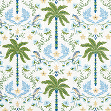 Load image into Gallery viewer, Schumacher Island Palm Indoor/Outdoor Fabric 180980 / Blue &amp; Green