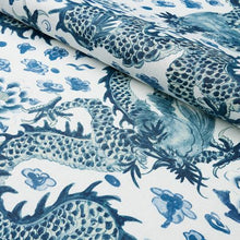 Load image into Gallery viewer, Schumacher Empress Dragon  Fabric 181030 / Delft