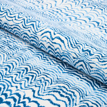 Load image into Gallery viewer, Schumacher Ink Wave Print Indoor/Outdoor Fabric 181050 / Indigo