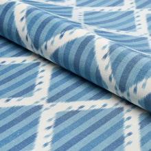 Load image into Gallery viewer, Schumacher  Kai Striped Ikat Fabric 181290 / Blue