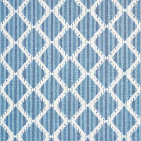 Schumacher  Kai Striped Ikat Fabric 181290 / Blue