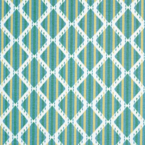 Schumacher  Kai Striped Ikat Fabric 181291 / Green