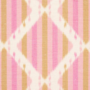 Schumacher  Kai Striped Ikat Fabric 181292 / Pink