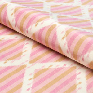 Schumacher  Kai Striped Ikat Fabric 181292 / Pink