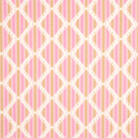 Schumacher  Kai Striped Ikat Fabric 181292 / Pink