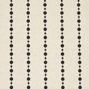 Schumacher Beaded Stripe Fabric 181430 / Black And Cream