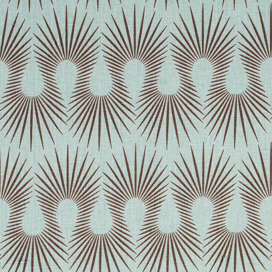 Schumacher Hedgehog Fabric 181451 / Duck Egg Brown