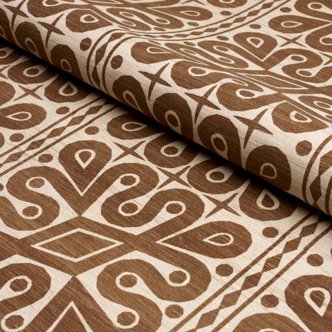 Schumacher Borneo Silk Fabric Brown, Fabric Bistro