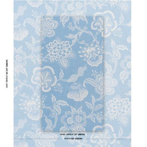 Schumacher Hothouse Flowers Silhouette Fabric 181481 / Bliss Blue