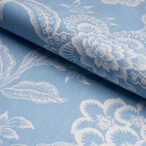 Schumacher Hothouse Flowers Silhouette Fabric 181481 / Bliss Blue