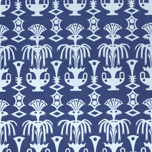 Schumacher Fountain Grass Fabric 181501 / Blues