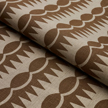 Load image into Gallery viewer, Schumacher Dagger Stripe Fabric 181530 / Brown On Natural
