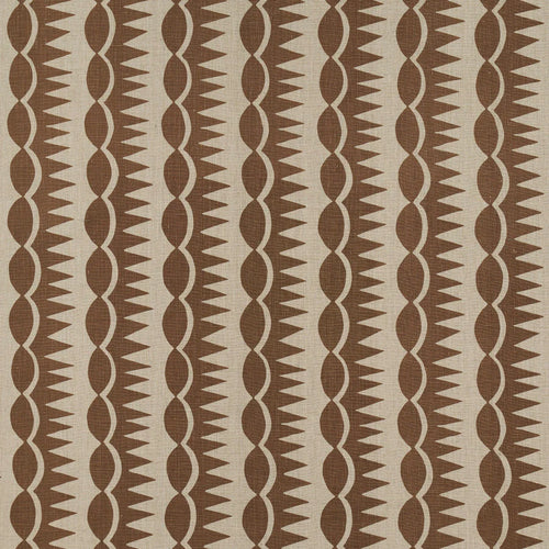 Schumacher Dagger Stripe Fabric 181530 / Brown On Natural