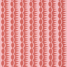 Load image into Gallery viewer, Schumacher Dagger Stripe Fabric 181531 / Red On Pink