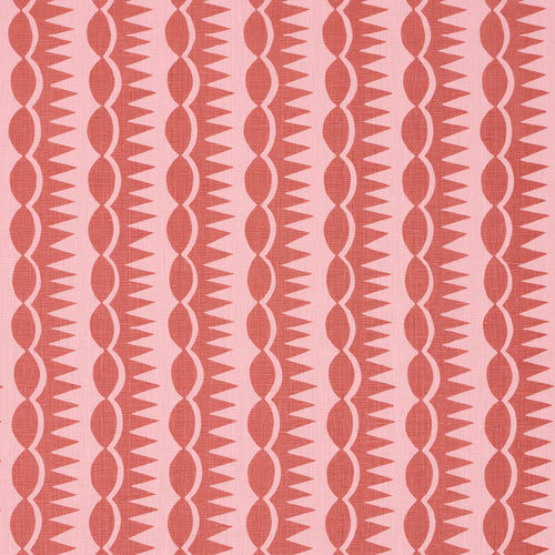 Schumacher Dagger Stripe Fabric 181531 / Red On Pink