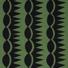 Load image into Gallery viewer, Schumacher Dagger Stripe Fabric 181532 / Black On Green