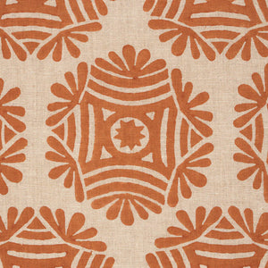 Schumacher Gilded Star Block Print Fabric 181540 / Cinnamon