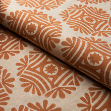Load image into Gallery viewer, Schumacher Gilded Star Block Print Fabric 181540 / Cinnamon