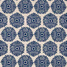 Load image into Gallery viewer, Schumacher Gilded Star Block Print Fabric 181541 / Navy On Natural