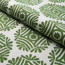 Load image into Gallery viewer, Schumacher Gilded Star Block Print Fabric 181542 / Green