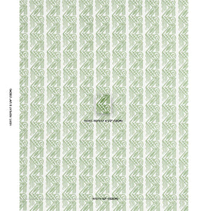 Schumacher Venetian Zig Zag Block Print Fabric 181560 / Green