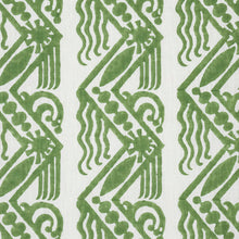 Load image into Gallery viewer, Schumacher Venetian Zig Zag Block Print Fabric 181560 / Green