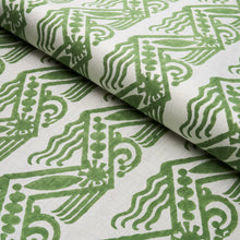 Load image into Gallery viewer, Schumacher Venetian Zig Zag Block Print Fabric 181560 / Green
