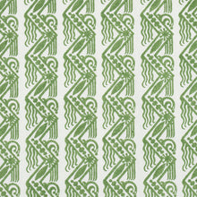 Load image into Gallery viewer, Schumacher Venetian Zig Zag Block Print Fabric 181560 / Green