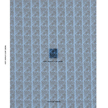 Load image into Gallery viewer, Schumacher Venetian Zig Zag Block Print Fabric 181561 / Black On Blue