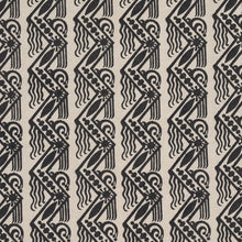 Load image into Gallery viewer, Schumacher Venetian Zig Zag Block Print Fabric 181562 / Black On Natural