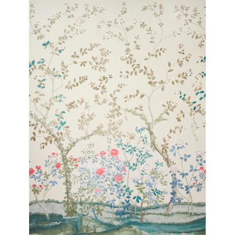 Schumacher Madame De Pompadour Panel Fabric 181570 / Alabaster