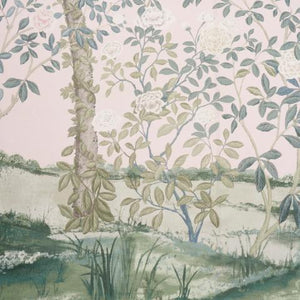 Schumacher Madame De Pompadour Panel Fabric 181571 / Blush