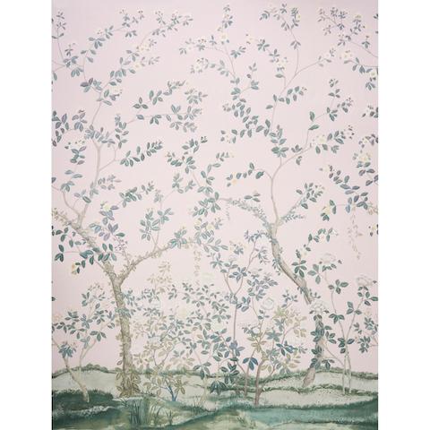 Schumacher Madame De Pompadour Panel Fabric 181571 / Blush