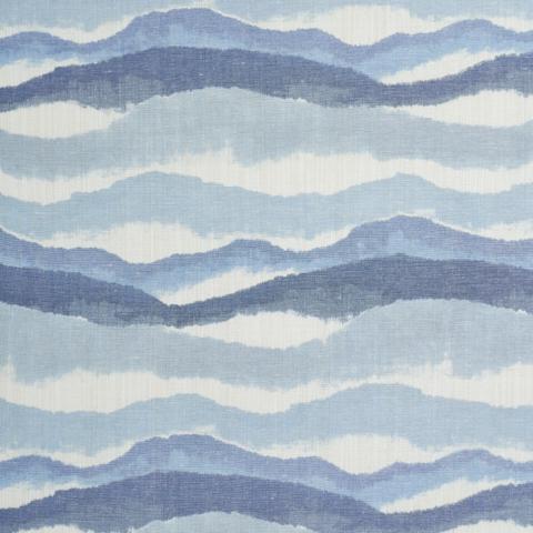 Schumacher Chandler Warp Print Fabric 181622 / Lagoon