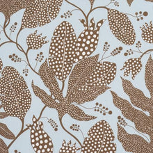Load image into Gallery viewer, Schumacher Polka Dot Jungle Fabric 181650  / Brown &amp; Sky